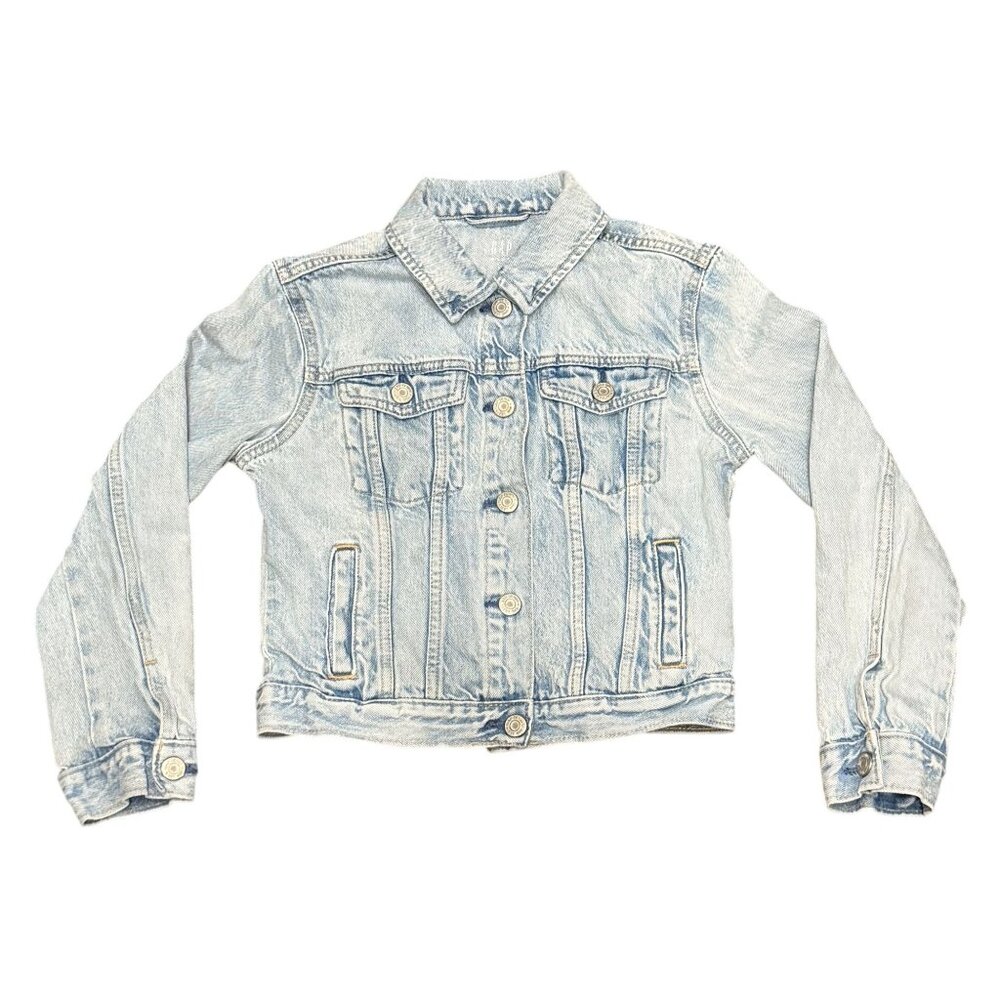 Gap Kids Denim Jacket Light Wash Size L‎ 100% Cotton Classic Snap Button